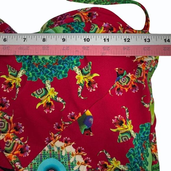 Desigual Sonar Floral 1 Piece Swimsuit Size XL Retro Bandeau Underwire Bohemian‎ - Picture 10 of 12